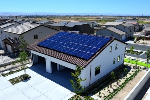 Solar Panels on House Rooftop for Sustainable Energy